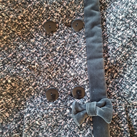 Rothschild Vintage Wool Princess Toddler Velvet Button Down Tweed Insulated Coat - Picture 3 of 11
